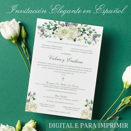Invitacin de Boda Catolica Formal Wedding Invitation