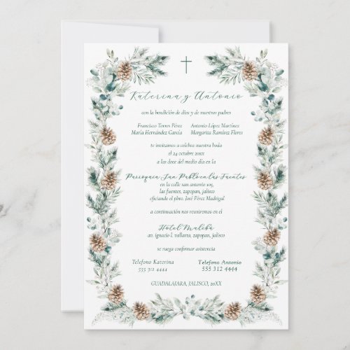 Invitacion de Boda Catlica Spanish Wedding Invitation