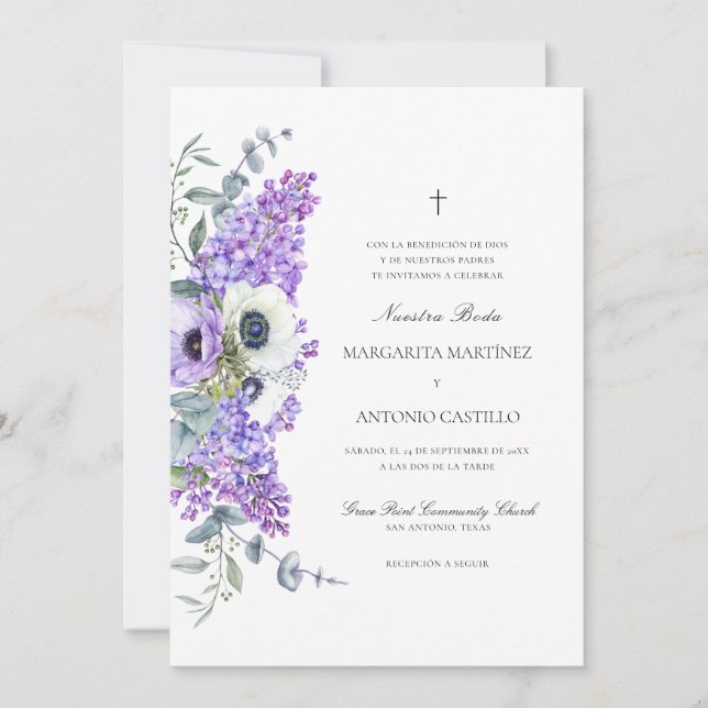 Invitacion de Boda Cristiana All in One Wedding Invitation (Front)