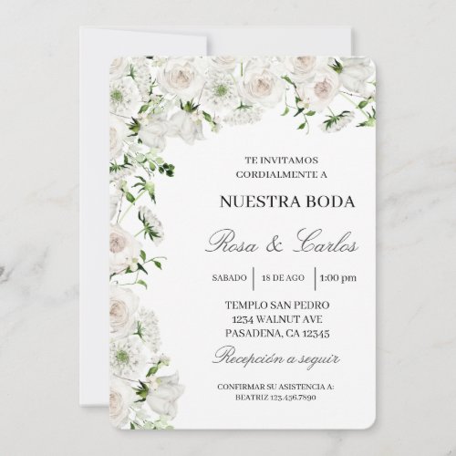 Invitacion de boda de flor hortensia invitation