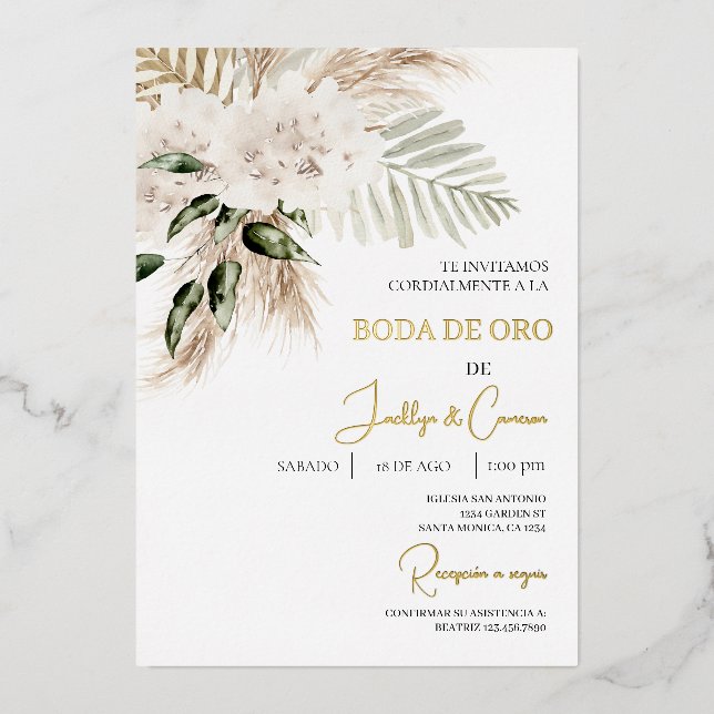 Invitación de boda de oro foil invitation (Front)