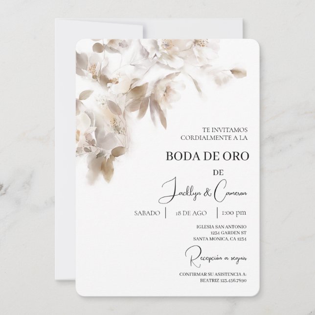 Invitación de boda de oro invitation (Front)