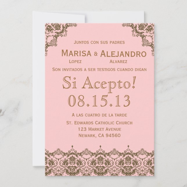 Invitacion de Boda en español / Wedding Invitation (Front)