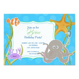 Invitación de Cumpleaños - Bajo el Mar Card