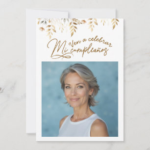 Invitación de cumpleaños de 50 años con foto invitation