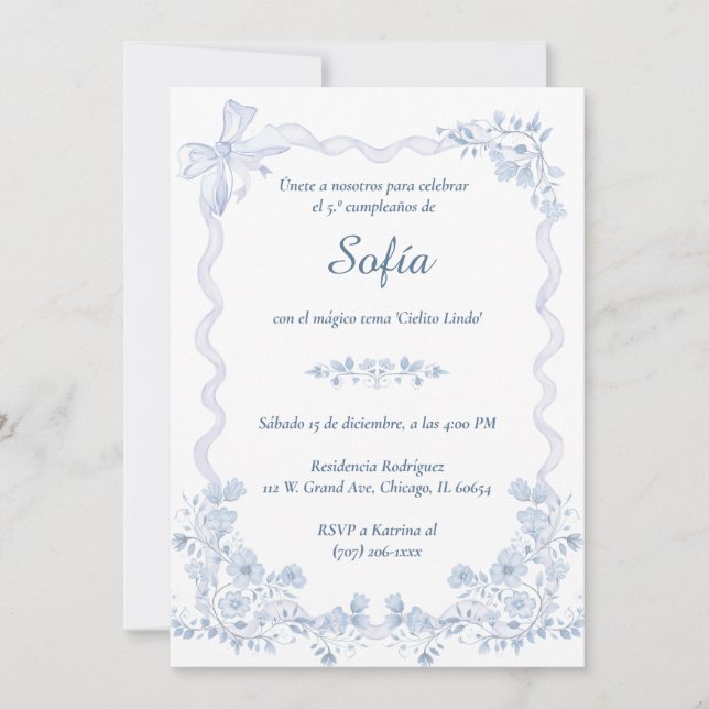 Invitación De Cumpleaños Temática Cielito Lindo Invitation (Front)