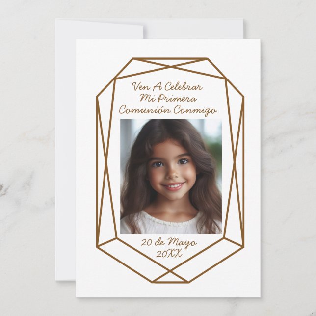 Invitación de Primera Comunión con Foto  Invitation (Front)