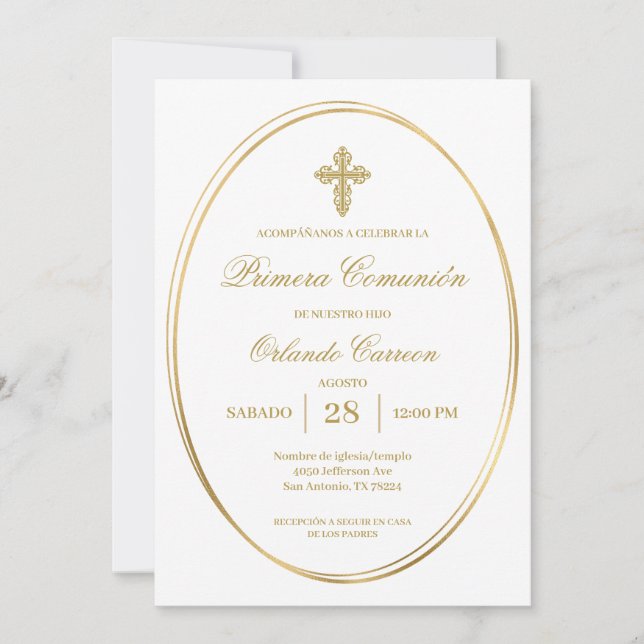  Invitación de primera comunión  Invitation (Front)
