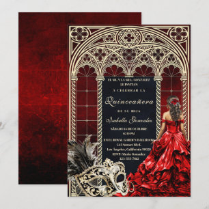 Invitación de Quinceañera Gótica de Mascarada Invitation