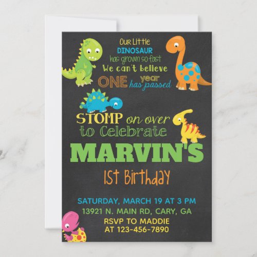 Invitacin Dinosaurs boy birthday invitation dino Invitation