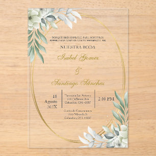 Invitación en Español para  boda Acrylic Invitations