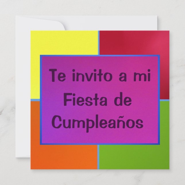 Invitación - Fiesta de Cumpleaños - Multicolor Invitation (Front)