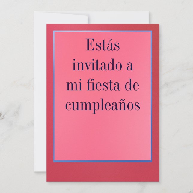 Invitación - Fiesta de Cumpleaños - Rosada y Roja Invitation (Front)