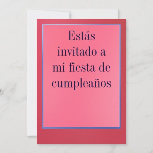 Invitacin _ Fiesta de Cumpleaos _ Rosada y Roja Invitation