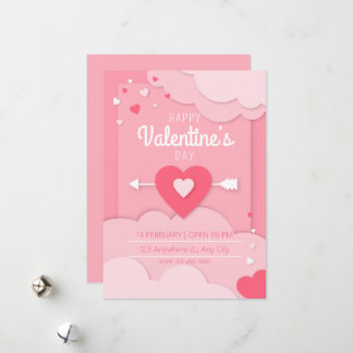 Invitación Fiesta El día de San Valentín Corazones Holiday Card