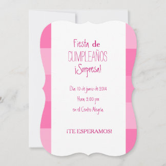 Invitación - Fiesta Sorpresa de cumpleaños - Rosa Invitation