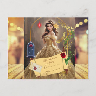 invitacion magica la bella y la bestia postcard