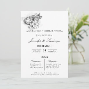 Invitación minimalista con anillo para boda  invitation