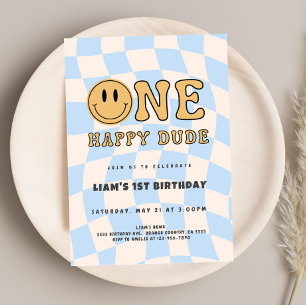 INVITACIÓN ONE HAPPY DUDE BIRTHDAY INVITATION