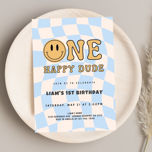 INVITACIÓN ONE HAPPY DUDE BIRTHDAY INVITATION (Creator Uploaded)