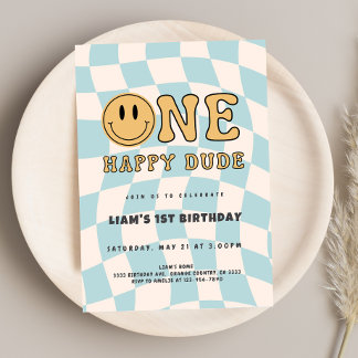INVITACIÓN ONE HAPPY DUDE BIRTHDAY INVITATION