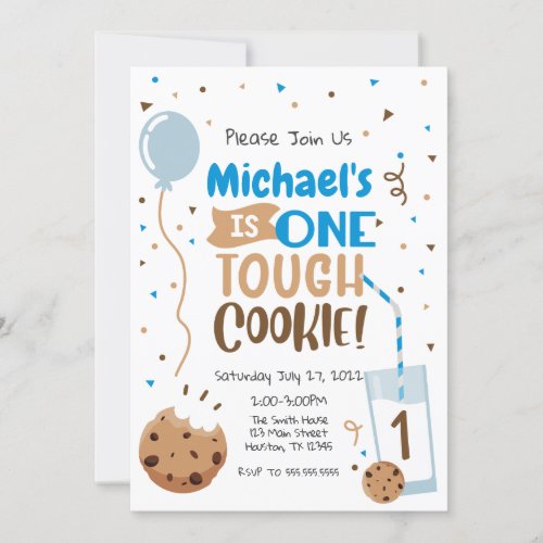 Invitacin One Tough Cookie First Birthday Invitation