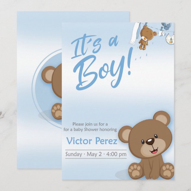 Invitación para baby shower invitation (Front/Back)