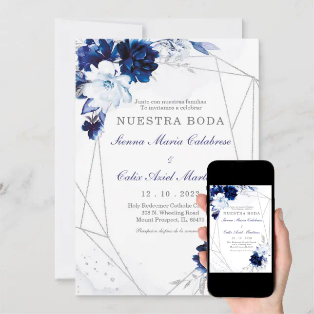 Invitacion Para Boda En Espanol Invitation Zazzle 8052