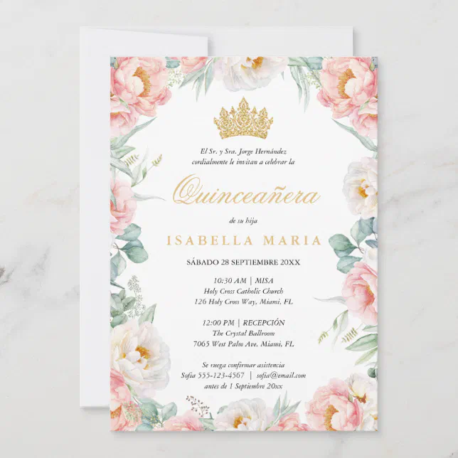 Invitacion Quinceañera Pink Para Editar En Español Invitation | Zazzle