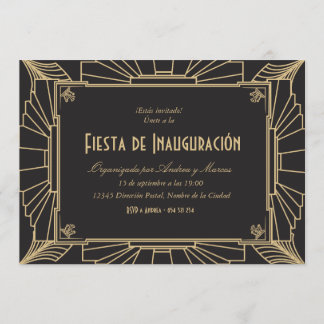 Invitación temática de 1920 fiesta de inauguración invitation