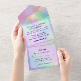 Invitación Todo En Uno - Cumpleaños - Editable