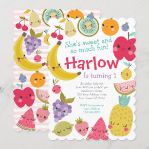Invitación Tuttifrutti Birthday Invitation