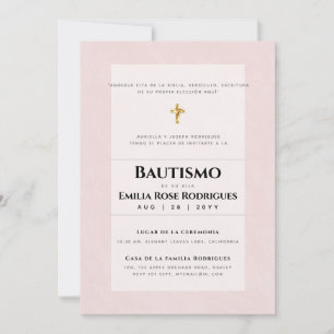 Invitaciones de Bautismo Español Católico Moderno Invitation