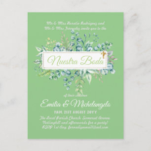 Invitaciones De Boda Baratas HOJAS Modernas Postcard