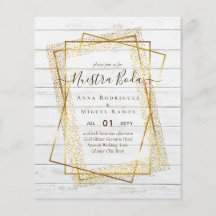 Invitaciones de Boda, Spanish Wedding GOLD Budget