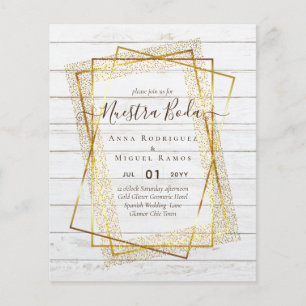 Invitaciones de Boda, Spanish Wedding GOLD Budget