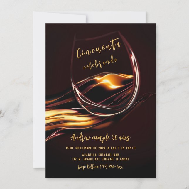 Invitaciones de Cumpleaños Número 50 para Hombre Invitation (Front)