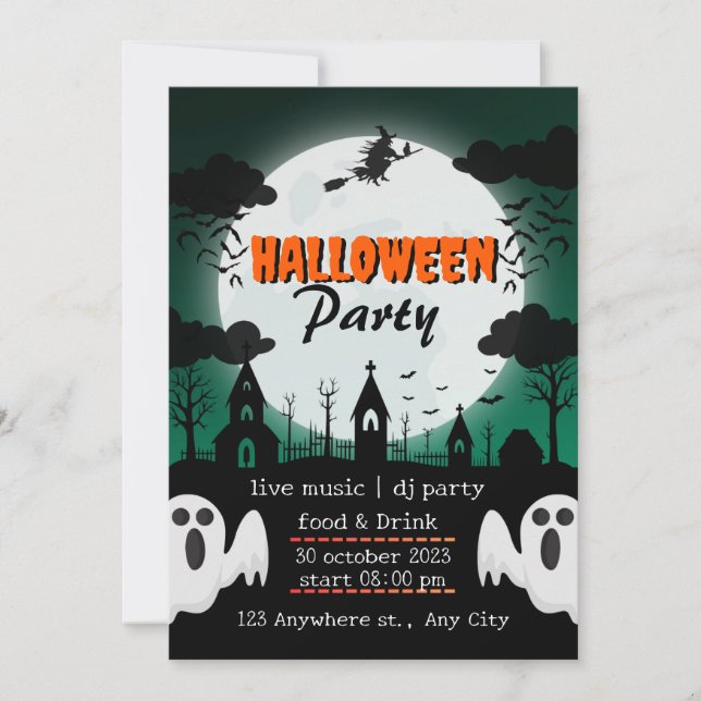 Invitaions Halloween for yours friends & familly.  Invitation (Front)