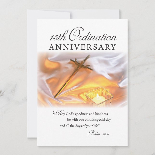 Invitation 15th Ordination Anniversary, Cross Can (Front)