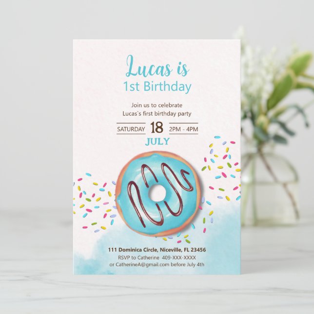 Invitation 1st Birthday (Standing Front)