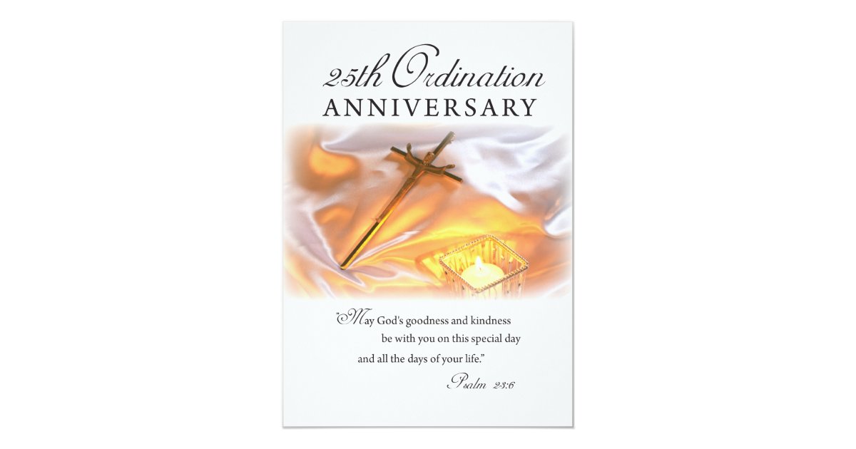 Invitation 25th Ordination Anniversary, Cross Can | Zazzle.com