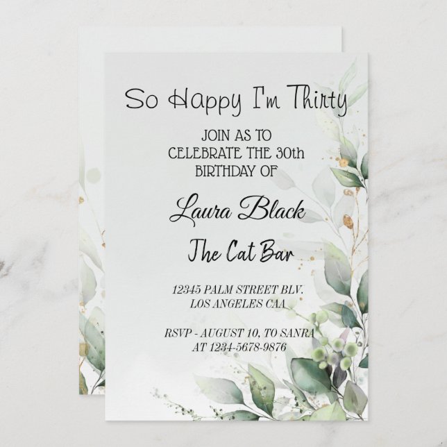 Invitation | 30th Birthday | 50th Birthday (Front/Back)