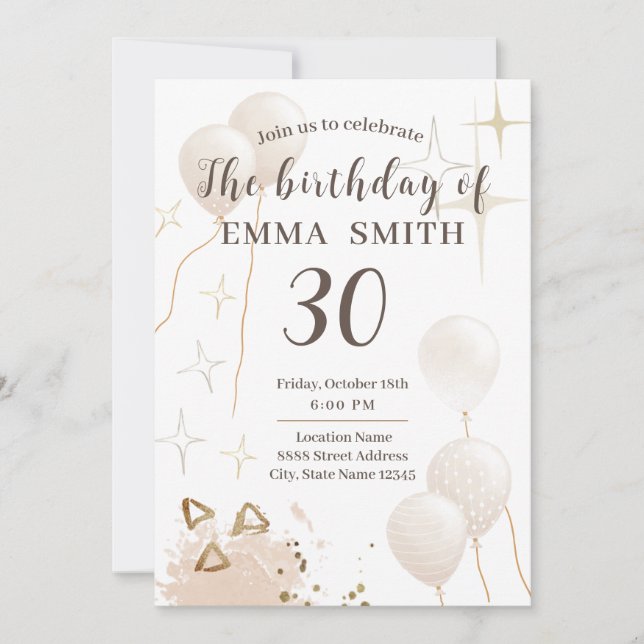 Invitation 30year birthday (Front)