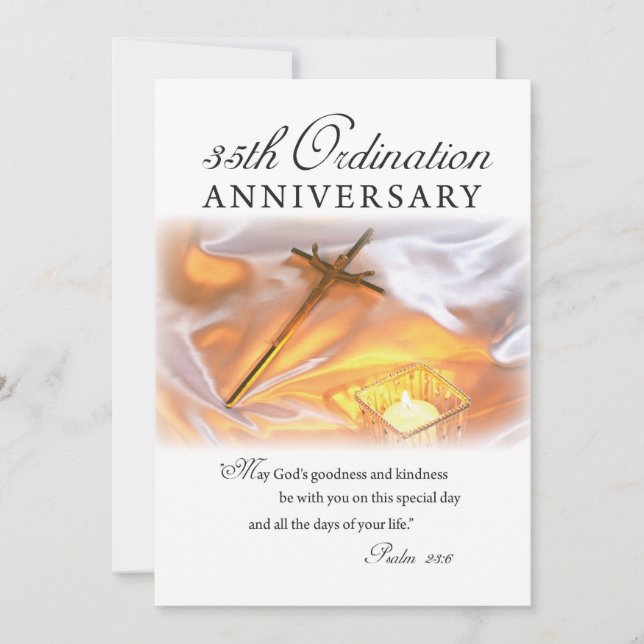 Invitation 35th Ordination Anniversary, Cross, Can (Front)