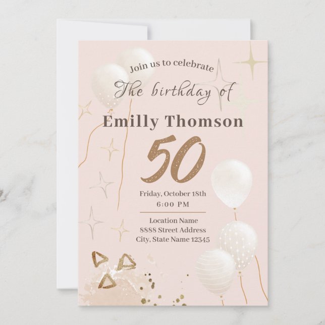 Invitation 50 year birthday (Front)