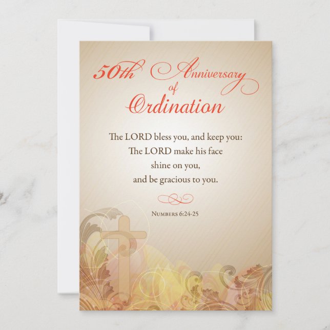 Invitation, 50th Anniversary of Ordination Blessin Invitation (Front)