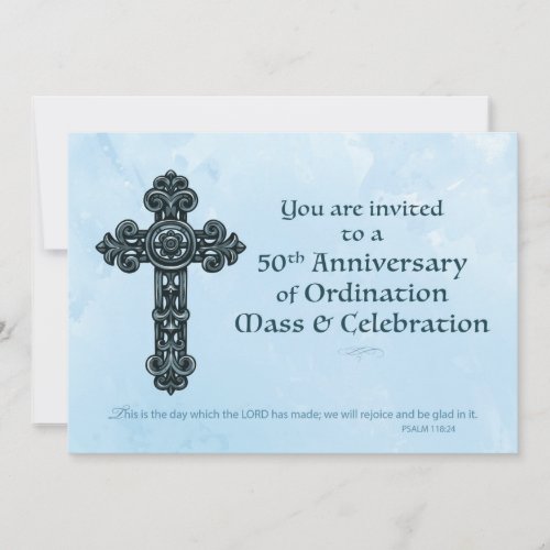Invitation 50th Ordination Anniversary Priest Orn