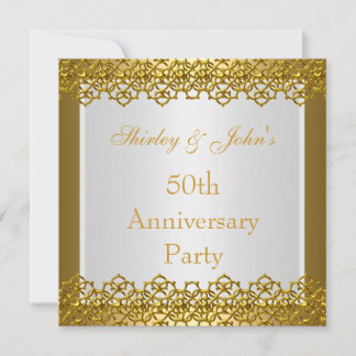 Invitation 50th Wedding Anniversary Party Gold