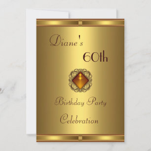 Invitation 60th Birthday Gold on Gold