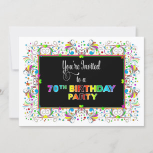 Invitation, 70th Birthday Party, Vivid Colors Invitation